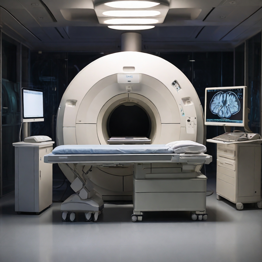 an MRI machine and a computer