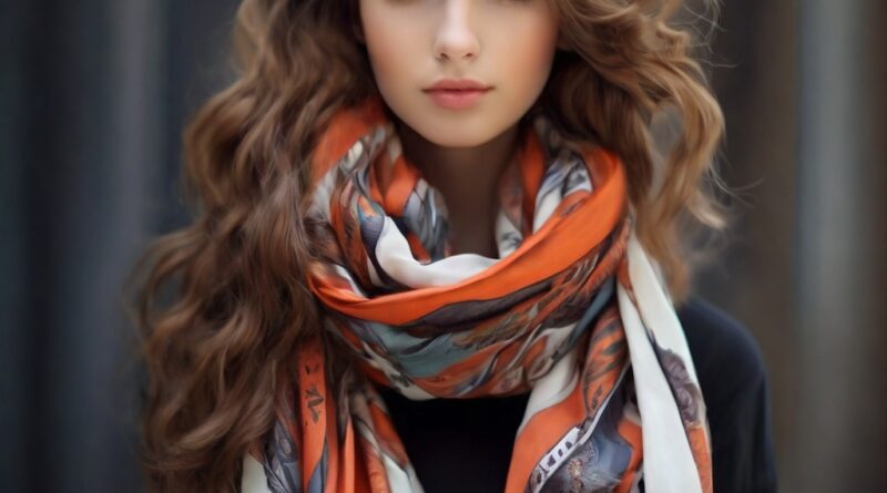 beautiful girl with a scarf